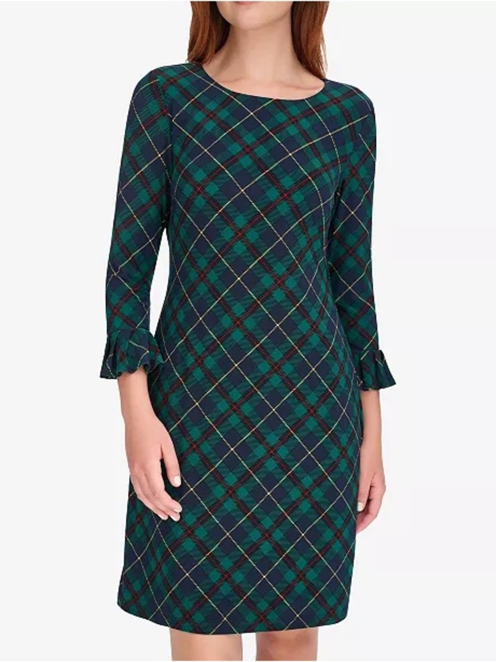 Tommy Hilfiger Women's Plaid Shift Crewneck Dress NWT Size 10